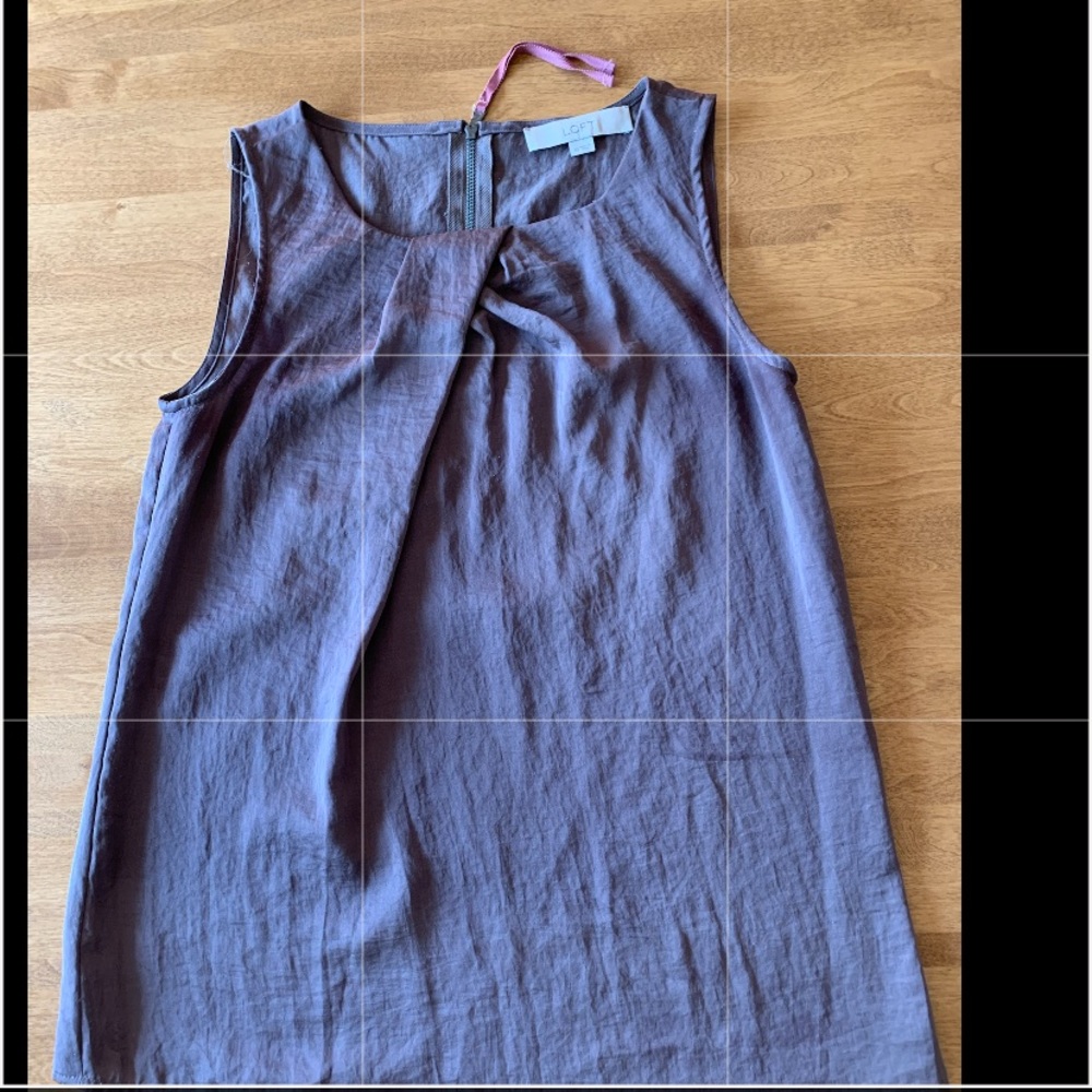 Brown Pleated Sleeveless Top